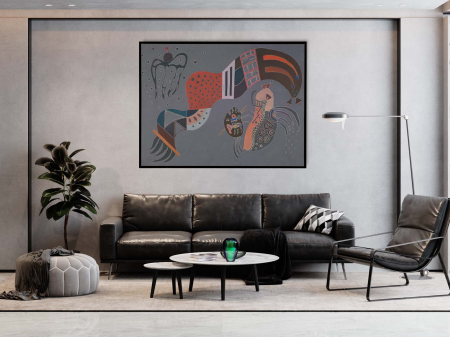 Wassily Kandinsky - Tablou abstract modern „Tempered Momentum” de Kandinsky
