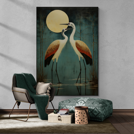 Tablouri Animale si Pasari - Tablou decorativ, Modern, Animale, Pasari elegante, Cocori, pentru hol