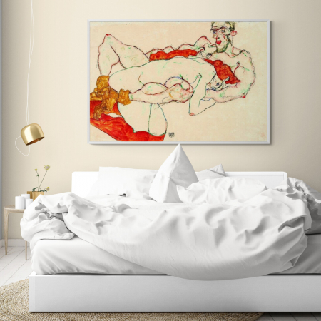 Egon Schiele - Reproducere Egon Schiele "Lovers" pe hartie foto Fine Art
