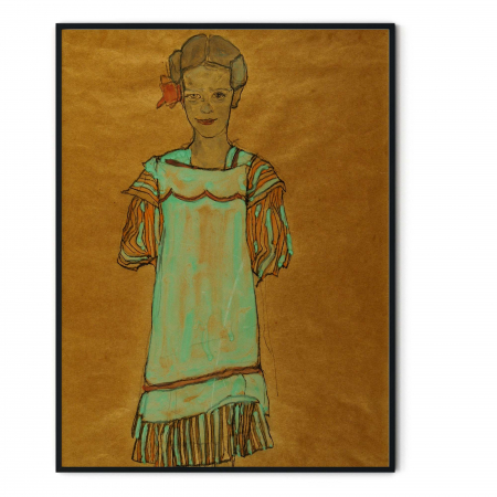 Portret Schiele tablou verde și roșu, artă modernă [2]