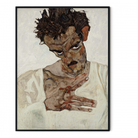Reproducere pe canvas a autoportretului lui Egon Schiele - Self-Portrait with Lowered Head [2]