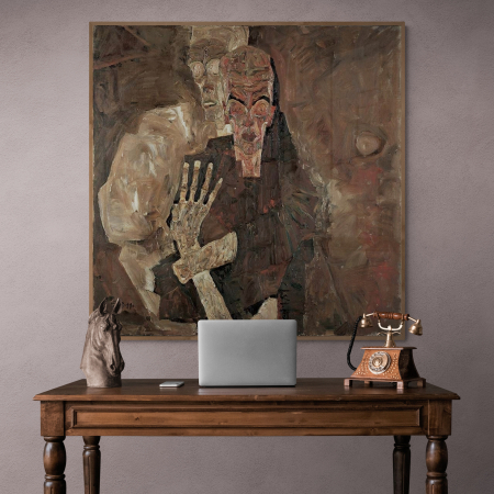 Egon Schiele - Reproducere tablou Egon Schiele „Self-Seer II” pe canvas
