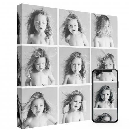 Tablou personalizat cu rama, colaj poze cu copilul, Intaglio, alb negru, print pe hartie foto Fine Art [1]