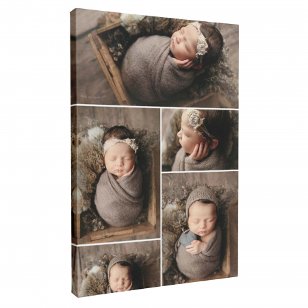 Tablou personalizat cu rama, colaj poze cu bebelusul, Intaglio, color, print pe hartie foto Fine Art [1]