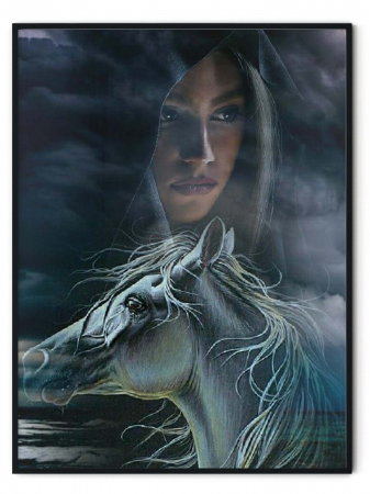 Tablou personalizat cu rama, poza de cuplu in dubla expunere, Intaglio, color, print pe hartie foto Fine Art [6]