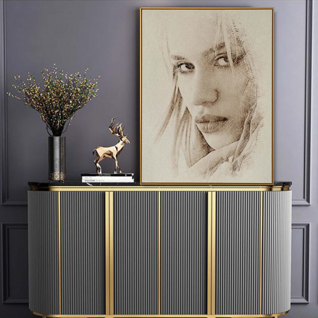 Tablou personalizat cu rama, fotografia ta in stil creion, Intaglio, color, print pe hartie foto Fine Art [1]