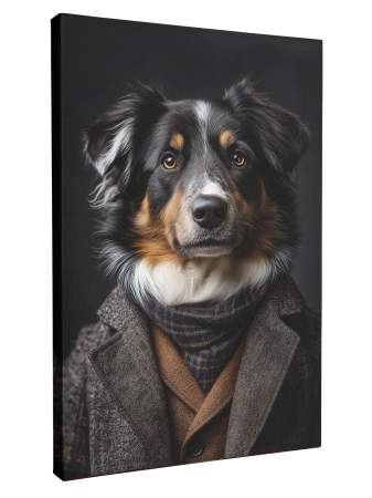 Tablouri personalizate cu Animale - Tablou Personalizat Intaglio – portret Câinele tău elegant,