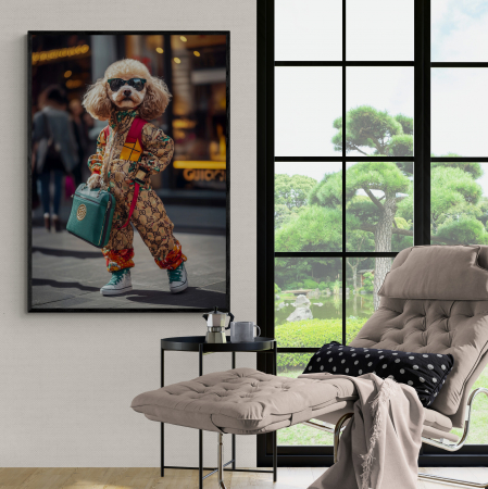 Tablou personalizat Intaglio, cu fotografia ta, Cainele tau in stil fashion, portret digital [1]