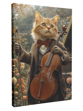 Tablouri personalizate cu Animale - Tablou Personalizat Intaglio, portret cu pisica ta în stil fashion