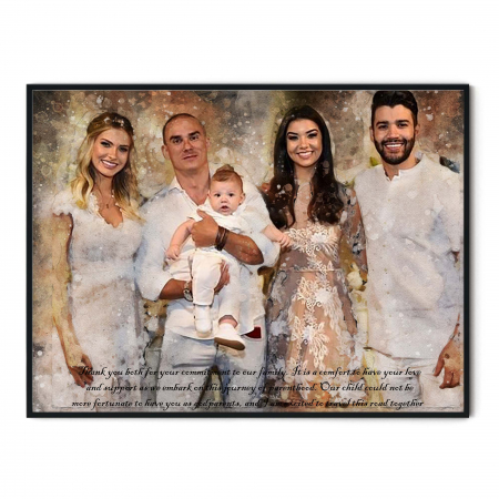 Tablouri personalizate Acuarela - Cadou pentru nașii de botez