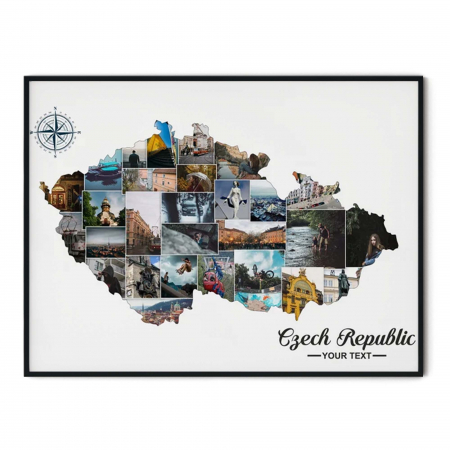 Tablouri personalizate Colaje - Cadou pentru familie. Tablou personalizat, Intaglio, cu rama, colaj, Amintiri din vacanta Praga