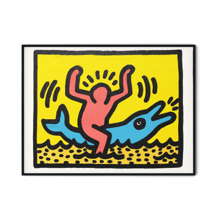 Keith Haring - Poster abstract colorat inspirat de Keith Haring și Andy Warhol.
