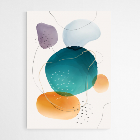 Set 3 tablouri, Intaglio, Abstracte, multicolor, print pe hartie foto Fine Art, postere moderne cu forme colorate, pentru dormitor, living, camera copii [4]