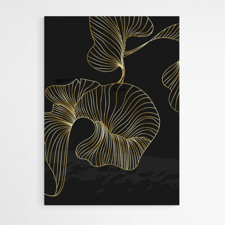 Set 3 tablouri, Intaglio, Abstracte, negru auriu, print pe hartie foto Fine Art, postere moderne cu forme abstracte, pentru dormitor, living, birou [4]