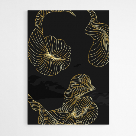 Set 3 tablouri, Intaglio, Abstracte, negru auriu, print pe hartie foto Fine Art, postere moderne cu forme abstracte, pentru dormitor, living, birou [3]