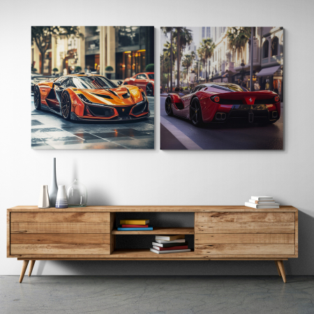 Tablouri cu Masini - Tablouri canvas spectaculoase cu Ferrari și Lamborghini,