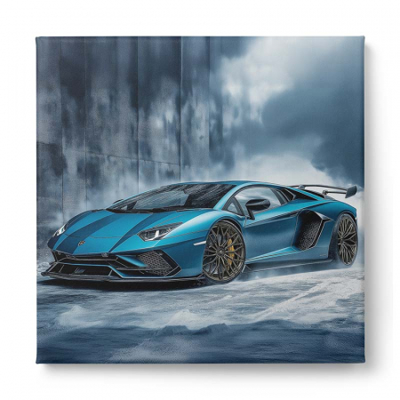Tablouri canvas cu un Ferrari și un Lamborghini străbătând munți [2]