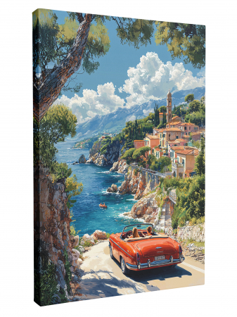 Tablouri canvas premium cu peisaje mediteraneene și mașini decapotabile [1]