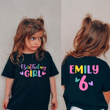 Tricou personalizat pentru ziua de naștere cu dinozauri, animale sau mesaje colorate [3]