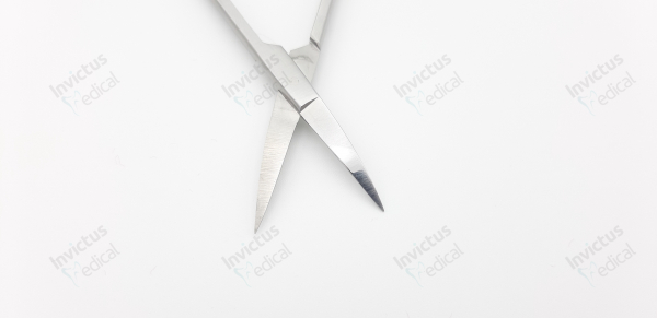 6859 - Foarfece chirurgicala angulata pentru tesut si mucoasa, inele maner 22 mm - IRIS 11,5 cm [3]