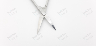 6859 - Foarfece chirurgicala angulata pentru tesut si mucoasa, inele maner 22 mm - IRIS 11,5 cm [2]