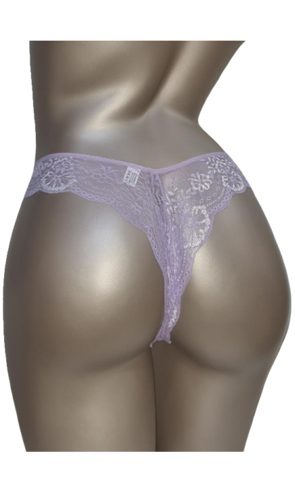 Chilot brazilian dantela mov pudra, bumbac multicolor [2]