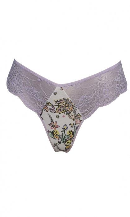 Chilot brazilian dantela mov pudra, bumbac multicolor [3]
