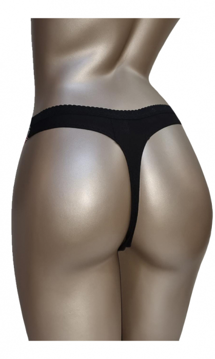 Tanga negru insertii dantela [2]