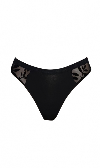 Tanga negru insertii dantela [3]