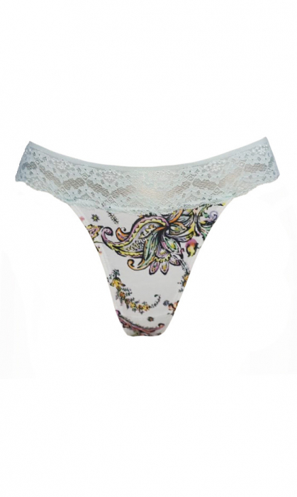 Chilot tanga alb-verde pal [3]