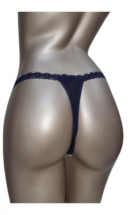 Chilot tanga bleumarin/inimioare [2]
