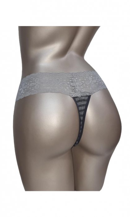 Chilot tanga gri/negru [2]