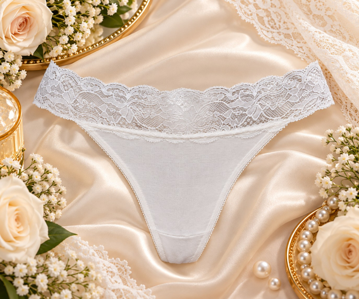 Tanga crem brau dantela [3]