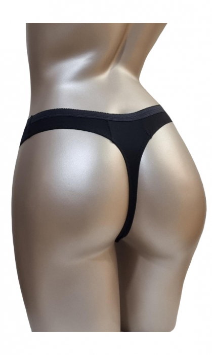 Chilot tanga bumbac negru [2]