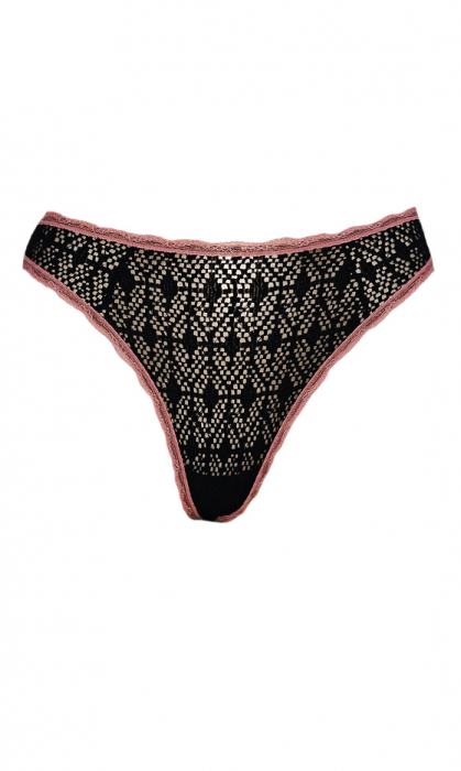 Chilot tanga negru/corai [2]