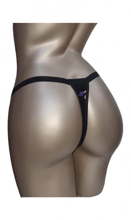 Chilot tanga negru-floral [2]