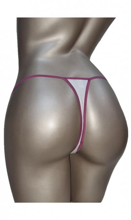 Chiloti tanga alb/mov [2]