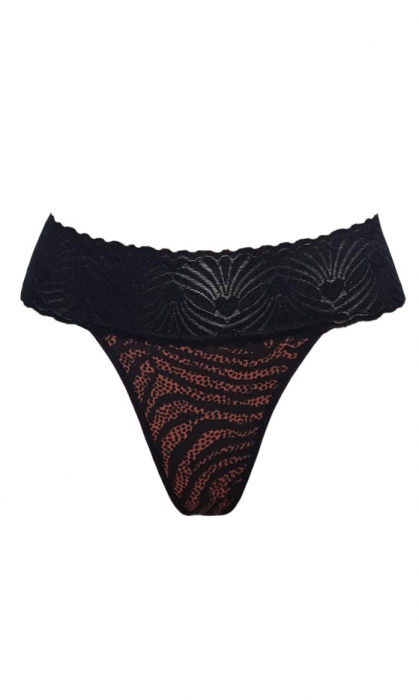 Chiloti tanga animal print/negru [2]