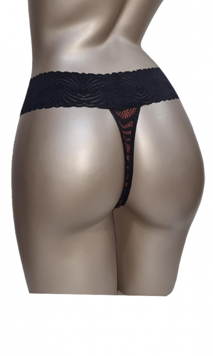 Chiloti tanga animal print/negru [3]