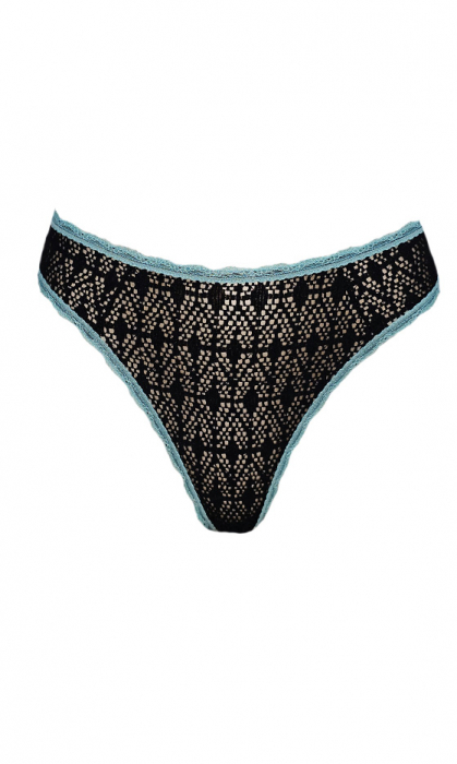 Chiloti tanga negru/verde [3]