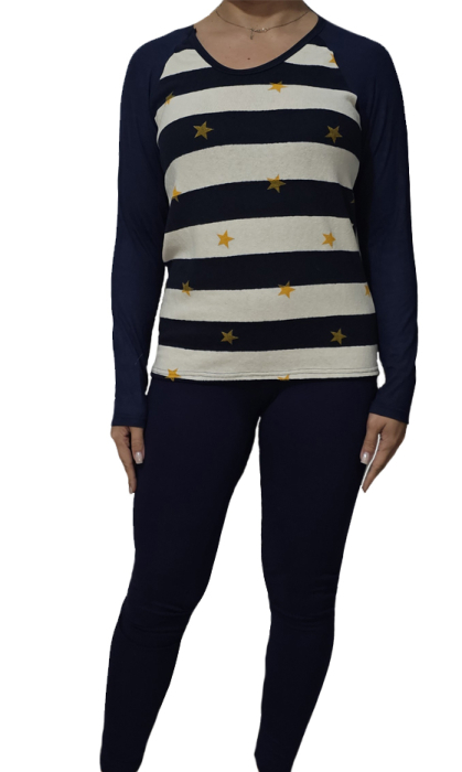 Pijama bumbac bleumarin [1]