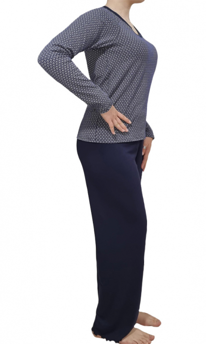 Pijama bumbac bleumarin [3]
