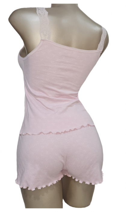 Pijama bumbac roz pudrat [2]