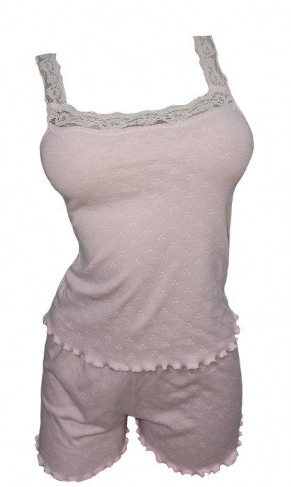 Pijama bumbac roz pudrat [3]