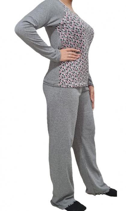 Pijama dama bumbac gri [3]