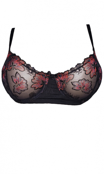 Sutien dantela negru/rosu [4]