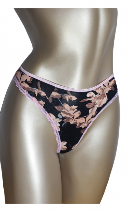 Tanga negru floral [1]