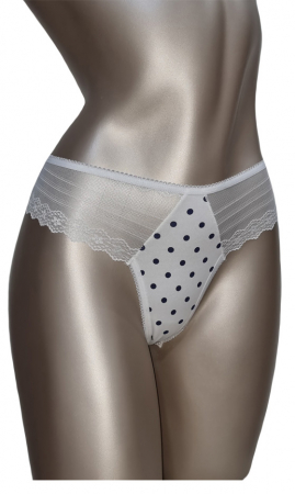 Toate Produsele - Chilot brazilian alb/buline
