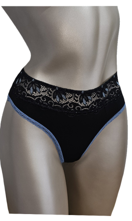 Toate Produsele - Chilot brazilian negru/albastru