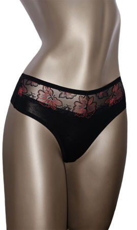 Sutiene - Chilot brazilian negru/rosu